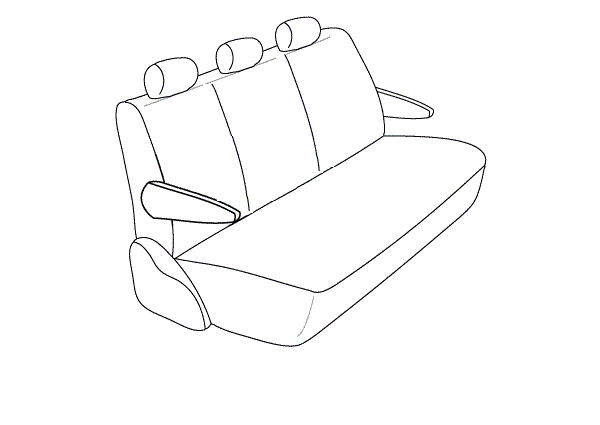 Mid- (XX3P) (h=3) 3 Passenger Bench w/ 3 Adjustable Headrests & Outboard Armrests