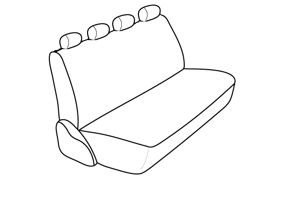 4th- (4P) (h=4) 4 Passenger Bench w/ 4 Adjustable Headrests 