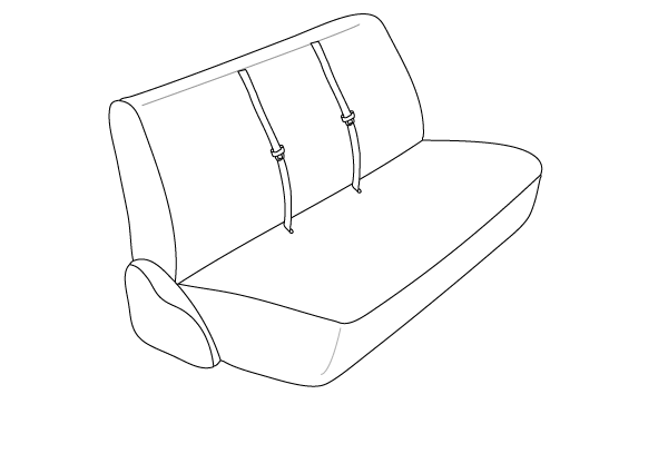2nd- (3P) (h=0) 3 Passenger Bench w/ Seatbelt in Backrest
