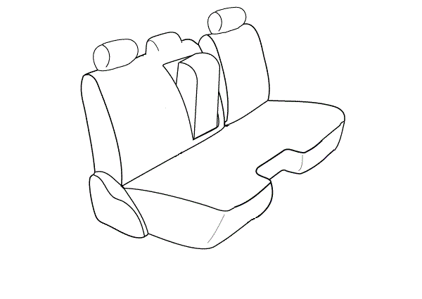 Dossier 60/40 avec banquette solide et ouverture dans coussin et bras central et repose-tête moulé central (Quab Cab)