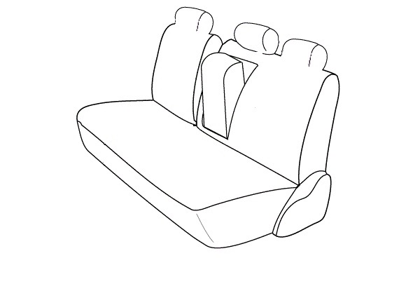 2nd- (X6/4) (h=1) 60/40 Split Backrest w/ Solid cushion & Arm w/ Outer Molded Headrests & Ajdustable Mid Headrest