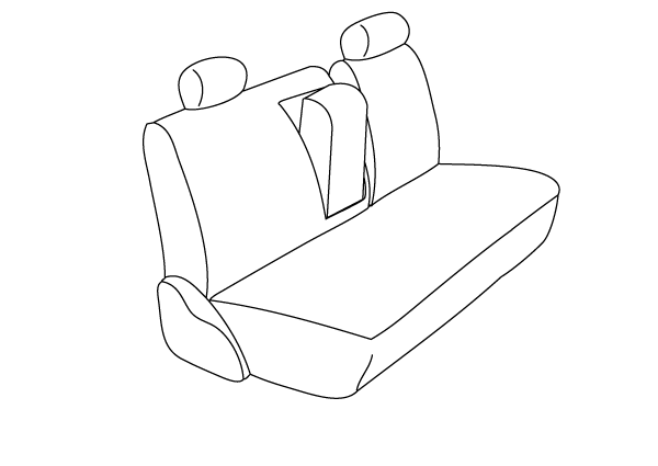 2nd- (X6/4) (h=2) 60/40 Split Backrest w/ Solid Cushion & Solid Arm & Adjustable Headrests