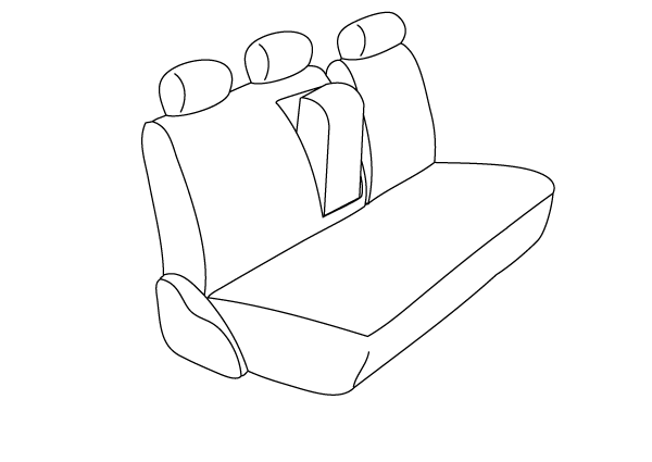 2nd- (X6/4) (h=3) 60/40 Split Backrest w/ Solid Cushion & Solid Arm & Adjustable Headrests