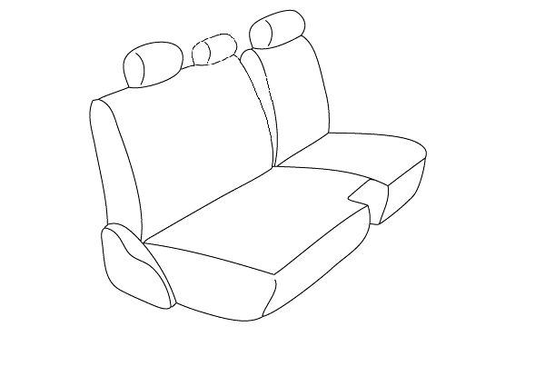 2nd- (6/4-DIP) (h=3) 60/40 Split Bench w/ 3 Adjustable Headrests & Dip in Seat