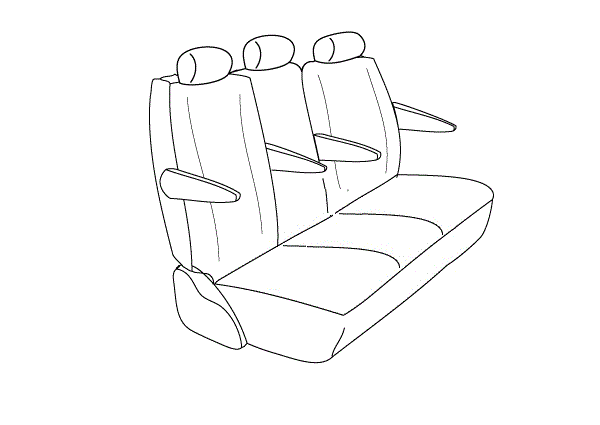 2nd- (XX424) (h=3) 40/20/40 Split Bench w/ 4 Arms & Adjustable Headrests