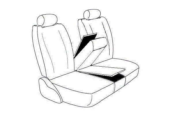 1st- (4/2/4-CC-LARA) (h=2) 40/20/40 Split Bench w/ Raised Shoulders & Mid Cushion Storage (LARAMIE LONGHORN SPORT)